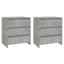Berkfield 3 Piece Sideboard Concrete Grey Engineered Wood - thumbnail 3