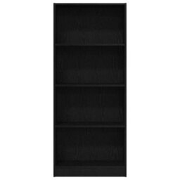 Berkfield Black Oak Bookcase - 60 X 24 X 143 Cm - Made From Engineered Wood - thumbnail 6