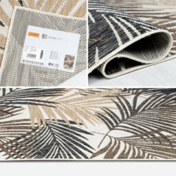 Homeart Outdoor Indoor Rug, Easy Clean, Uv Weather Resistant Rug For Patio, Gardenpalm Black, Beige,120X170Cm - thumbnail 5
