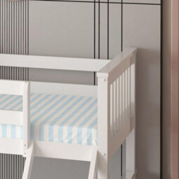 RAC3 Wooden Trio Bunk Bed   Space Saving, Sturdy, Sleeps 3   Available In White And Grey  (Triple White With Mattresses) - thumbnail 3