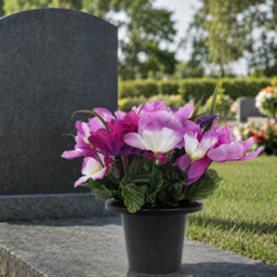 Urbn-Living Purple Peony & Foxtail Set Of 1 Artificial Silk Flower Grave Pot Memorial Arrangement Graveside Cemetery - thumbnail 5