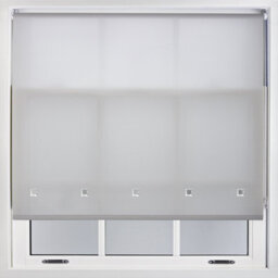 Trimmable Daylight Roller Blind With Square Eyelets And Metal Fittings By Furnished - Grey (W)90Cm X (L)210Cm - thumbnail 1