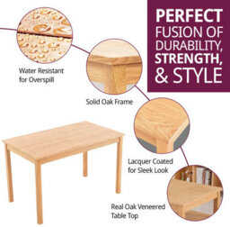 Hallowood Furniture Waverly Oak 120 X 70 Cm Dining Table - thumbnail 2