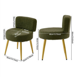Green-Teddy Fleece Vanity Stool Dressing Table Chair - thumbnail 2