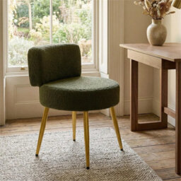 Green-Teddy Fleece Vanity Stool Dressing Table Chair - thumbnail 3