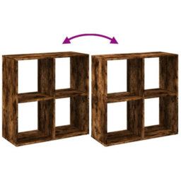 Berkfield Room Divider Bookcase Smoked Oak 69.5X29X69.5 Cm Engineered Wood - thumbnail 8