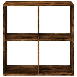 Berkfield Room Divider Bookcase Smoked Oak 69.5X29X69.5 Cm Engineered Wood - thumbnail 5