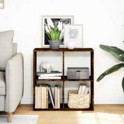 Berkfield Room Divider Bookcase Smoked Oak 69.5X29X69.5 Cm Engineered Wood - thumbnail 3
