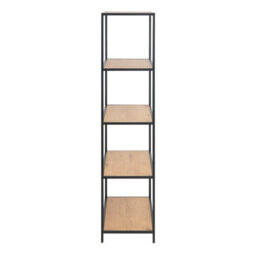 Wyld Haus El Paso Tall 4-Shelf Bookcase - Black Metal Frame With Wild Oak-Effect Shelves - thumbnail 5
