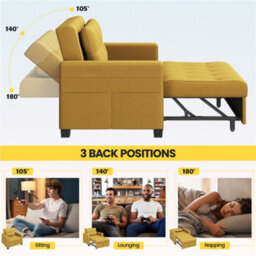 Yaheetech 3-In-1 Convertible Sleeper Sofa Bed Chair Yellow - thumbnail 5