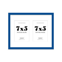 14X11 Inch 2 Opening Photo Collage Frame, Display Two 7X5 Inch Photos, Multi Aperture Family Picture Frame, Blue - thumbnail 2