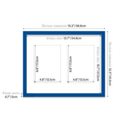 14X11 Inch 2 Opening Photo Collage Frame, Display Two 7X5 Inch Photos, Multi Aperture Family Picture Frame, Blue - thumbnail 4