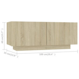 Berkfield Tv Cabinet Sonoma Oak 100X35X40 Cm Engineered Wood - thumbnail 8