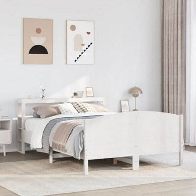 Berkfield Bed Frame Without Mattress White 150X200 Cm King Size Solid Wood Pine - image 1