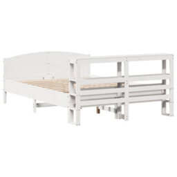 Berkfield Bed Frame Without Mattress White 150X200 Cm King Size Solid Wood Pine - thumbnail 6