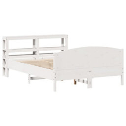 Berkfield Bed Frame Without Mattress White 150X200 Cm King Size Solid Wood Pine - thumbnail 3