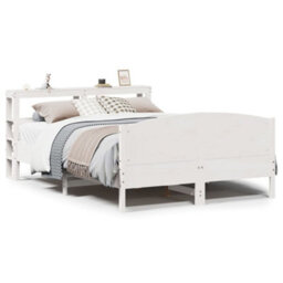 Berkfield Bed Frame Without Mattress White 150X200 Cm King Size Solid Wood Pine - thumbnail 2