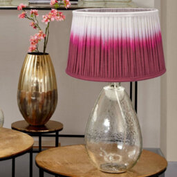 Pacific Lifestyle 35Cm Fuchsia Pink Ombre Soft Pleated Tapered Lampshade - thumbnail 4