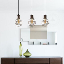 Pendant Lighting Romazzina, 3 Lamp Ceiling Light Fitting, Hanging Lamp For Living Room Made Of Black Metal, E27 Socket - thumbnail 7