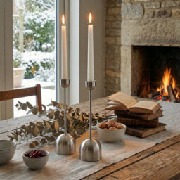Urbn-Living Urbnliving Silver Metal Taper Candlestick Bell Candle Holder Stand Wedding Centrepiece Display 36Cm Set Of 2 - thumbnail 2