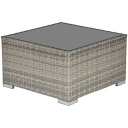 Outsunny Patio Wicker Coffee Table W/ Glass Top Suitable For Garden Backyard - thumbnail 2