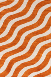 The Rugs Joli Orange And White Wavy Rug Soft Dense Pile Easy To Clean And Pet Friendly For Living Rooms And Bedrooms - thumbnail 2