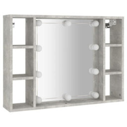 Berkfield Mirror Cabinet With Led Concrete Grey 76X15X55 Cm - thumbnail 3