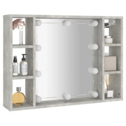 Berkfield Mirror Cabinet With Led Concrete Grey 76X15X55 Cm - thumbnail 6