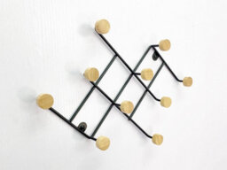 Aspect Furniture Wall Mounted Coat Rack /hanger,10 Wooden Hooks - thumbnail 3