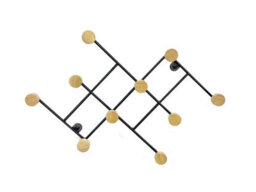 Aspect Furniture Wall Mounted Coat Rack /hanger,10 Wooden Hooks - thumbnail 2