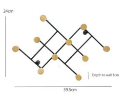 Aspect Furniture Wall Mounted Coat Rack /hanger,10 Wooden Hooks - thumbnail 5