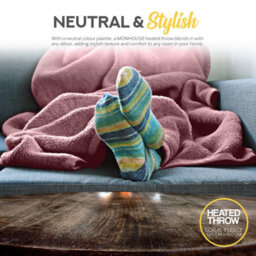 Monhouse Heated Throw - Electric Blanket - Digital Controller - 9Hr Timer, 9 Heat Settings - Single 130X160Cm - Pink - thumbnail 8