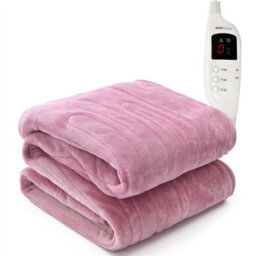 Monhouse Heated Throw - Electric Blanket - Digital Controller - 9Hr Timer, 9 Heat Settings - Single 130X160Cm - Pink - thumbnail 1
