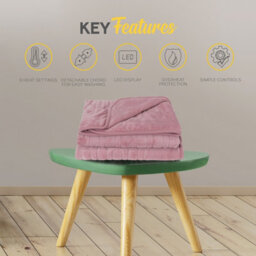 Monhouse Heated Throw - Electric Blanket - Digital Controller - 9Hr Timer, 9 Heat Settings - Single 130X160Cm - Pink - thumbnail 6