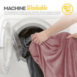 Monhouse Heated Throw - Electric Blanket - Digital Controller - 9Hr Timer, 9 Heat Settings - Single 130X160Cm - Pink - thumbnail 4