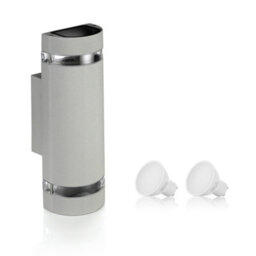Auraglow  Large Outdoor Double Up & Down Wall Light - Elton - Silver - Fitting Only - thumbnail 4