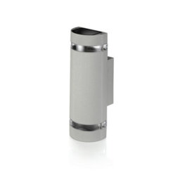 Auraglow  Large Outdoor Double Up & Down Wall Light - Elton - Silver - Fitting Only