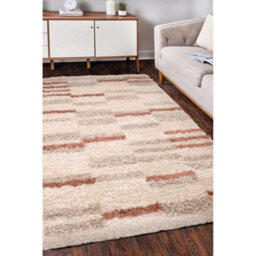 Melrose Linear Shaggy Natural Lines Patterned Indoor Large Area Rug 160/230Cm - thumbnail 1