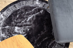 RugsX Miro 51199.807 Circle Washing Carpet Marble, Greek Anti-Slip - Black /  Circle 200 Cm - thumbnail 5