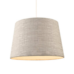Happy Homewares Silver Grey Jacquard Cotton Drum Lamp Shade For Lamp Base Or Pendant - thumbnail 2