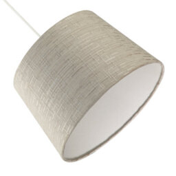 Happy Homewares Silver Grey Jacquard Cotton Drum Lamp Shade For Lamp Base Or Pendant - thumbnail 5