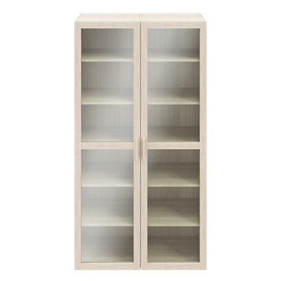 GoodHome Atomia 2 Door Matt Oak Effect Bookcase (H)187.5Cm X (W)100Cm X (D)35Cm - image 1