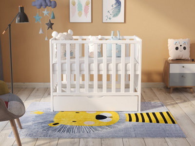 Love For Sleep Paris Space Saver Cot 100X50Cm With Drawer & Microfiber Quilted Mattress - image 1