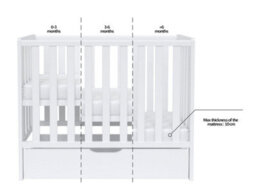 Love For Sleep Paris Space Saver Cot 100X50Cm With Drawer & Microfiber Quilted Mattress - thumbnail 5