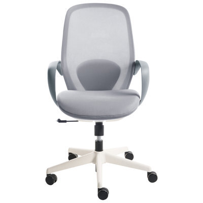 Wyld and Coco Zenith Office Chair, Grey Mesh With Armrests And Tilt Backrest - Ergonomic Compact Office Chair - image 1