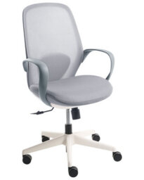 Wyld and Coco Zenith Office Chair, Grey Mesh With Armrests And Tilt Backrest - Ergonomic Compact Office Chair - thumbnail 3