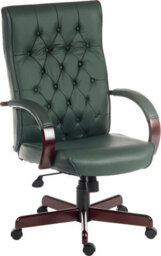 Teknik Warwick Bonded Leather Faced Reclining Executive Office Swivel Chair Green