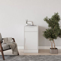 White Office Under Desk Storage Cabinet With 1 Drawer & 1 Door End Side Bedside Table - thumbnail 6