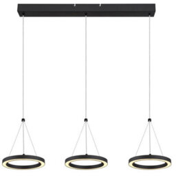 Luminosa Lighting Luminosa Grenvix Triple Ring Pendant Ceiling Light Matt Black 3X Led 3000K - thumbnail 3