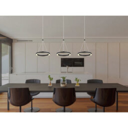 Luminosa Lighting Luminosa Grenvix Triple Ring Pendant Ceiling Light Matt Black 3X Led 3000K - thumbnail 6